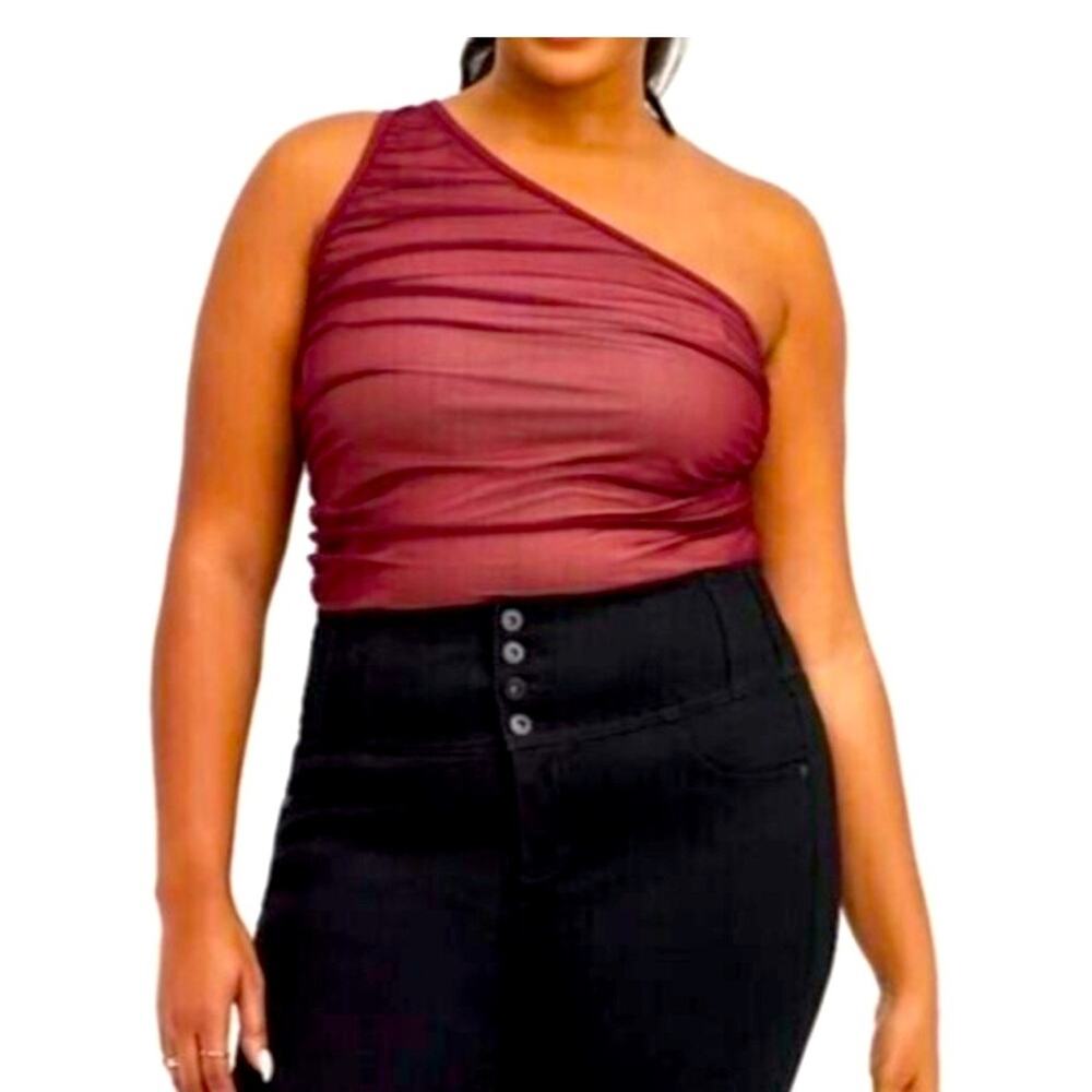 Torrid One Shoulder Cami Mesh Foxy Plus Size 6X 28 New Years Club Party NWT